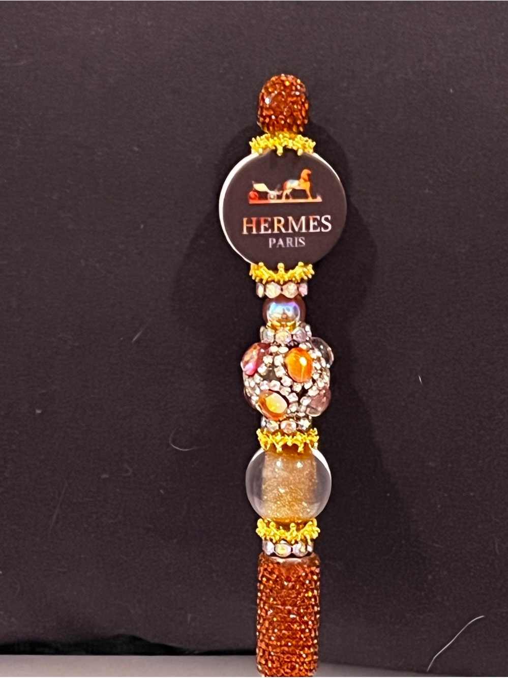 Rare Hermes silicone focal fancy beaded pen